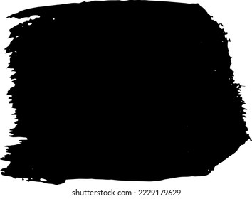 Black paint brush stroke. Ink brush strokes, brushes, lines. Grunge and durty freehand drawing design elements, boxes, frames and stickers. Isolated on white background.