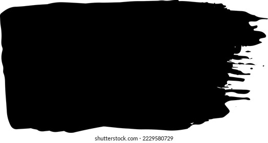 Golpe de pincel negro. Trazos de pincel de tinta, pinceles, líneas. Diseño de planos, cajas, marcos y pegatinas a mano alzada y de duración. Aislado sobre fondo blanco.
