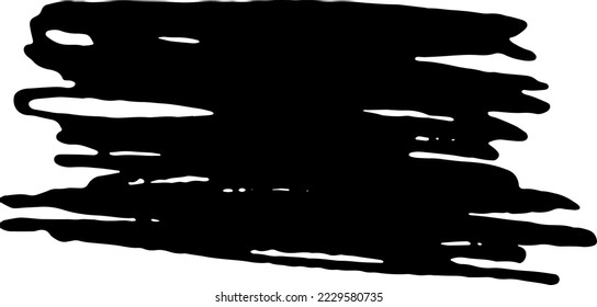 Black paint brush stroke. Ink brush strokes, brushes, lines. Grunge and durty freehand drawing design elements, boxes, frames and stickers. Isolated on white background.