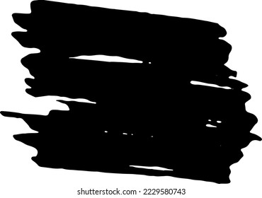 Golpe de pincel negro. Trazos de pincel de tinta, pinceles, líneas. Diseño de planos, cajas, marcos y pegatinas a mano alzada y de duración. Aislado sobre fondo blanco.