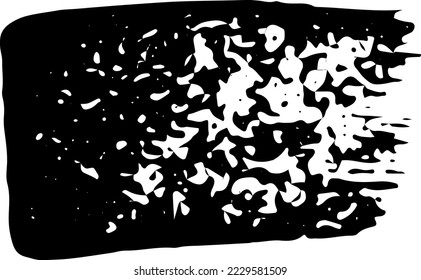 Black paint brush stroke. Ink brush strokes, brushes, lines. Grunge and durty freehand drawing design elements, boxes, frames and stickers. Isolated on white background.