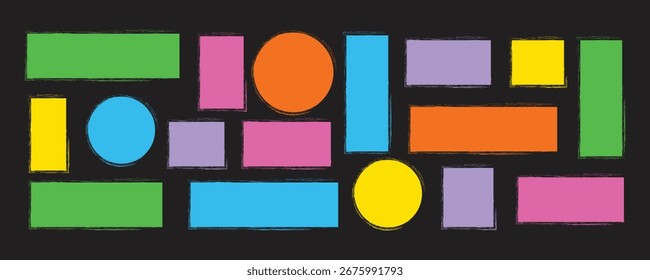 Conjunto de formas de traçado de pincel preto. elemento de design grunge. Decoração pincel. ilustração vetorial