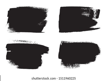 Black paint brush strokes. Dirty design elements.