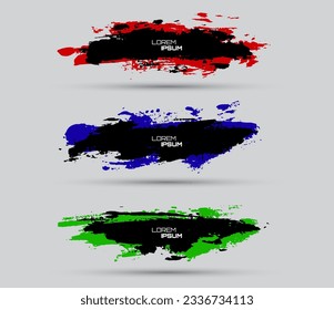 Black paint brush strokes isolated on background. Elegant dark watercolour set. Textured effect bundle. Graphic design elements grungy painted style concept for ads, offer, big, mega, or flash sale