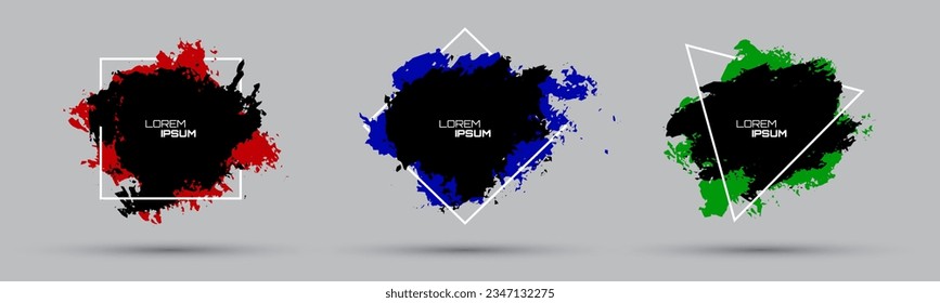 Black paint brush strokes isolated on background. Elegant dark watercolour set. Textured effect bundle. Graphic design elements grungy painted style concept for ads, offer, big, mega, or flash sale