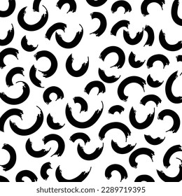 Black paint brush strokes scribbles, curls background