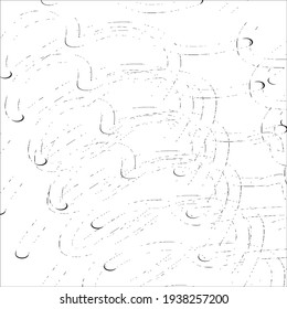 Black paint brush strokes vector seamless pattern. Hand drawn curved and wavy lines with grunge circles. brush scribbles decorative texture. Messy doodles, bold curvy lines illustration.
