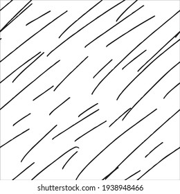 Black paint brush strokes vector seamless pattern. Hand drawn curved and wavy lines with grunge circles. brush scribbles decorative texture. Messy doodles, bold curvy lines illustration.