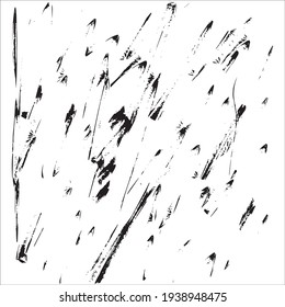 Black paint brush strokes vector seamless pattern. Hand drawn curved and wavy lines with grunge circles. brush scribbles decorative texture. Messy doodles, bold curvy lines illustration.