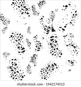 Black paint brush strokes vector seamless pattern. Hand drawn curved and wavy lines with grunge circles. brush scribbles decorative texture. Messy doodles, bold curvy lines illustration.