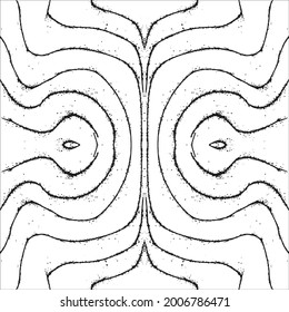 Black paint brush strokes vector seamless pattern. Hand drawn curved and wavy lines with grunge circles. brush scribbles decorative texture. Messy doodles, bold curvy lines illustration.