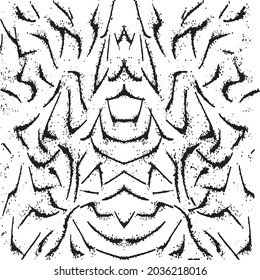 Black paint brush strokes vector seamless pattern. Hand drawn curved and wavy lines with grunge circles. brush scribbles decorative texture. Messy doodles, bold curvy lines illustration.