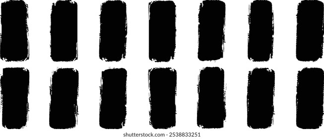Pincel de pintura negra pinceladas de Vector sin patrón. Dibujado a mano patrón decorativo sin fisuras con trazos de pincel audaces. Grunge líneas gruesas y rayas adornan la textura decorativa. Ilustración de líneas en negrita.