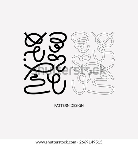 Black paint brush strokes vector seamless pattern. Hand drawn curved and wavy lines with grunge circles. Chaotic ink brush scribbles decorative texture. Messy doodles, bold curvy lines illustration.
