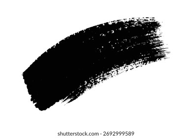 Textura do pincel preto no plano de fundo branco - negrito design artístico traçado tinta