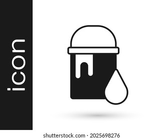 Black Paint bucket icon isolated on white background.  Vector