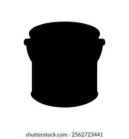 Black paint bucket silhouette vector illustration on white background