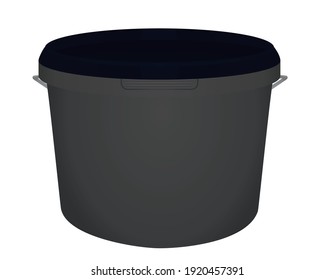 Black Paint Bucket. Vector Illustration