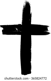 Black Paint Cross . Ink Print 