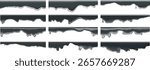 Black paint drip set with melting vector drops and oil splatter effects. 3D liquid textures for graffiti backgrounds or Halloween zombie designs. Oozing patterns or sticky chocolate.