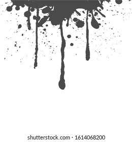 black paint dripping. abstract blob. White background.