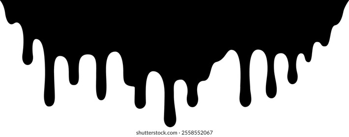 Black paint dripping down a white background creates a striking contrast, forming an abstract and artistic visual that captivates with its boldness and fluidity