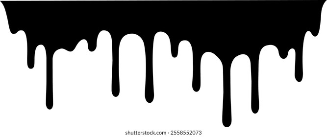 Black paint dripping down a white background creates a striking contrast, forming an abstract and artistic visual that captures attention with its fluid texture and bold design