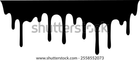 Black paint dripping down a white background creates a striking contrast, forming an abstract and artistic visual that captures attention with its fluid texture and bold design