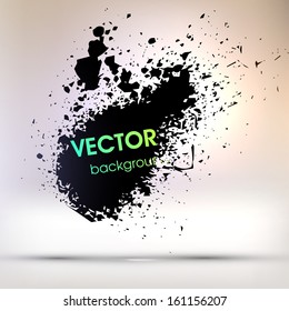 Black Paint Explosion, Abstract Background, Vector