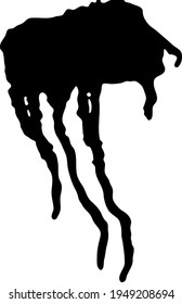 la pintura negra desciende sobre un fondo blanco. arte vectorial