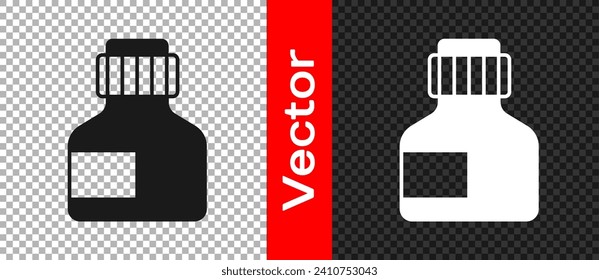 Black Paint, gouache, jar, dye icon isolated on transparent background.  Vector