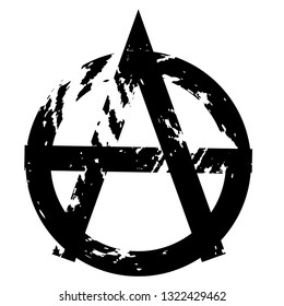 Black Paint Grunge Anarchy Symbol . Vector .