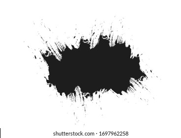Fondo vectorial de trazo de pincel negro. diseño de banderín pintado