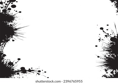 schwarze farbige grungy Textur auf weißem Hintergrund, Vektorbild der schwarzen Farbspritzer-Textur
