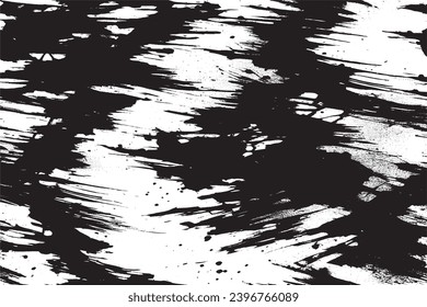 black paint grungy texture on white background, vector image of black paint splash texture