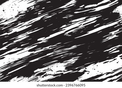 black paint grungy texture on white background, vector image of black paint splash texture