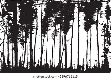 black paint grungy texture on white background, vector image of black paint splash texture