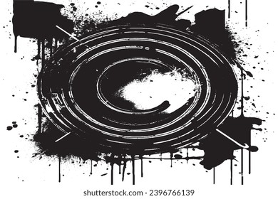pintura negra textura gruesa sobre fondo blanco, imagen vectorial de la textura de salpicadura de pintura negra