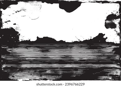 black paint grungy texture on white background, vector image of black paint splash texture