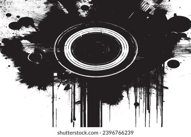 black paint grungy texture on white background, vector image of black paint splash texture