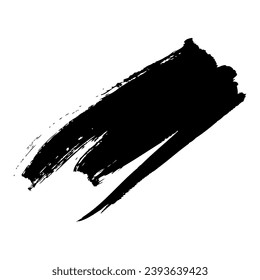Pintura negra, trazo de pincel de tinta, textura de línea de pincel. Elemento de diseño artístico sucio, cuadro de texto, icono de vector negro de marco. Elemento de diseño aislado de color gris dibujado a mano.