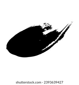 Black paint, ink brush stroke, brush line texture. Dirty artistic design element, text box, frame black vector icon. Hand drawn grunge style painted isolated design element.