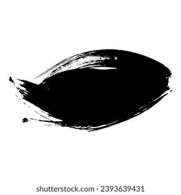 Black paint, ink brush stroke, brush line texture. Dirty artistic design element, text box, frame black vector icon. Hand drawn grunge style painted isolated design element.