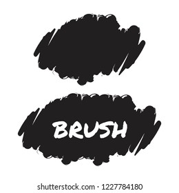 Black paint ink brush strokes. Brush vector grunge