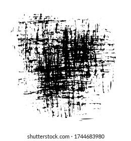 Pintura negra, pinceladas con pincel de tinta, pinceles, líneas, gruñido. Elementos de diseño artístico, cajas, marcos. Fondo vectorial, gruñón.