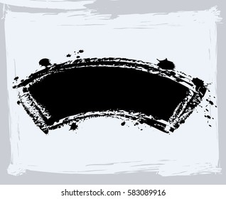 black paint, ink brush strokes, brushes, lines. Dirty artistic design elements, boxes, frames, Computer designed highly detailed grunge frame with space for your text or image. Great grunge layer 