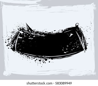 black paint, ink brush strokes, brushes, lines. Dirty artistic design elements, boxes, frames, Computer designed highly detailed grunge frame with space for your text or image. Great grunge layer 