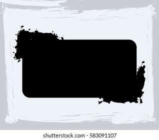 black paint, ink brush strokes, brushes, lines. Dirty artistic design elements, boxes, frames, Computer designed highly detailed grunge frame with space for your text or image. Great grunge layer
