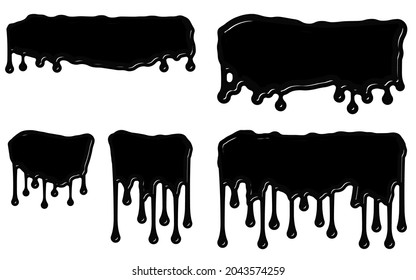 Black paint (ink) dripping down from the top