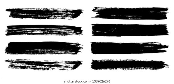 Black paint lines.Grunge brushes collection.